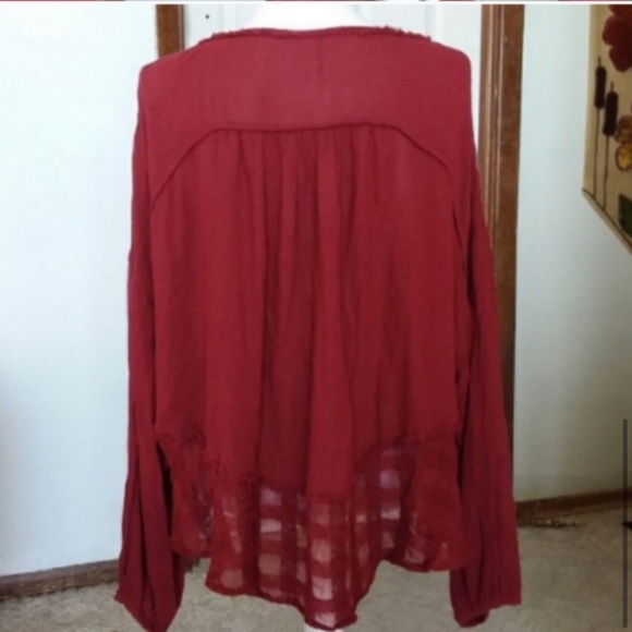30-50% OFF BUNDLES! FREE PEOPLE TUNIC BLOUSE LONG SLEEVED SHIRT SIZE MEDIUM TOP - Picture 5 of 8
